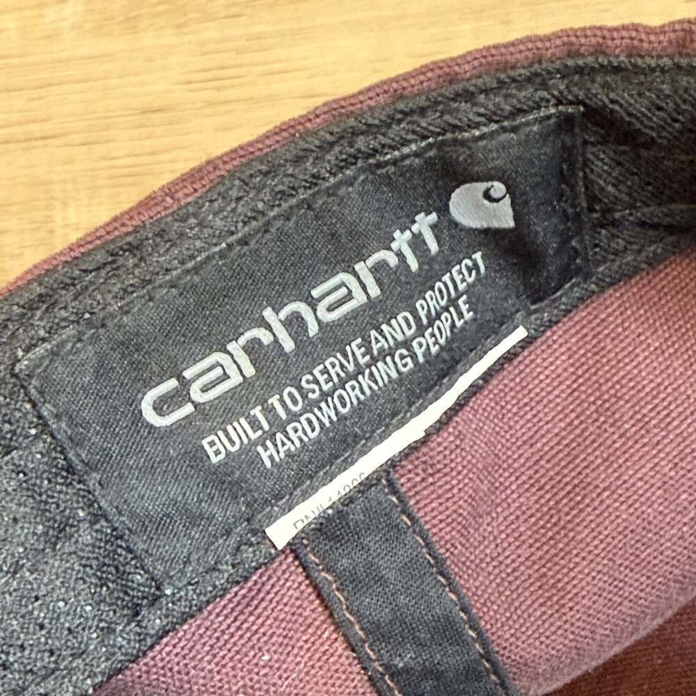 Carhartt Brown BurgundyCanvas Baseball Cap Hat Adjustable Strapback Workwear - Picture 3 of 3